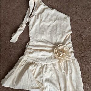 SHEIN Cream Asymmetrical Dress